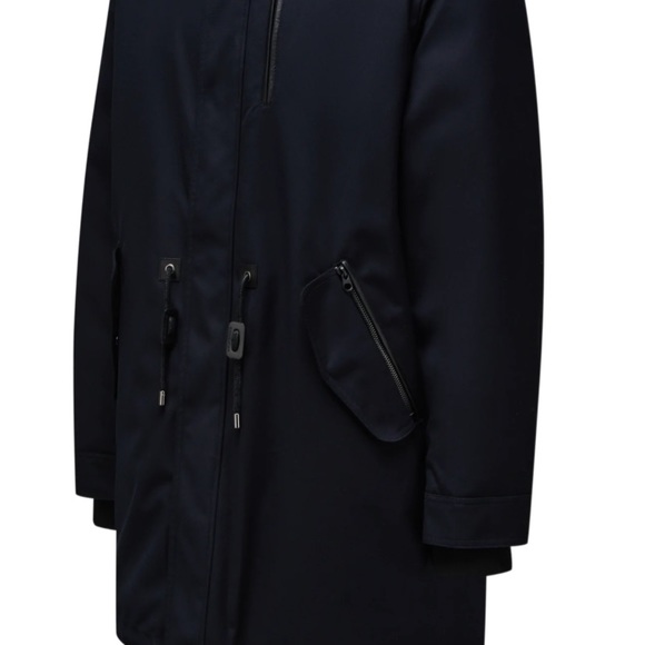 Mackage Moritz twill down parka with natural fur lining Men's Size 40 (M), Black - Picture 4 of 6